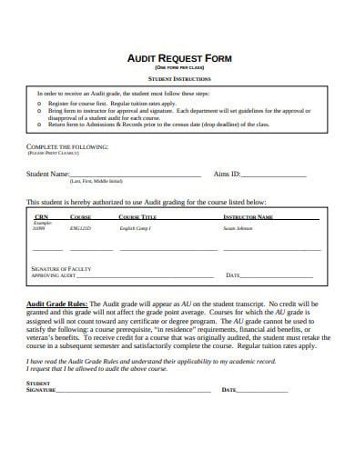 10 Audit Request Form Templates In Pdf Xls Doc