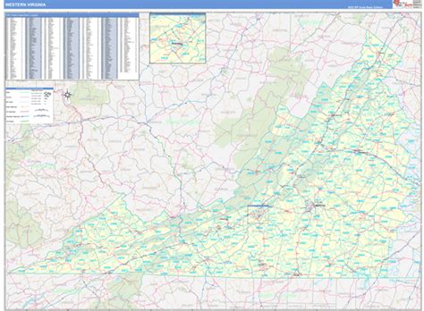Virginia Western Wall Map Basic Style By Marketmaps Mapsales