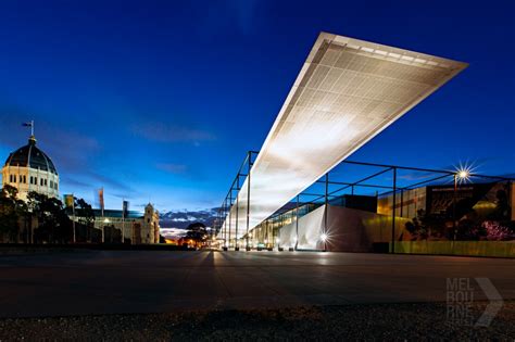 The 501(c)3 museum, located on 42 acres in melbourne, includes 90,000 sqft of vehicle display area, an 18,000 sqft showroom, and an adjacent 15,000 sqft maintenance and restoration facility for the collection. Melbourne Museum twilight | Melbourne Street