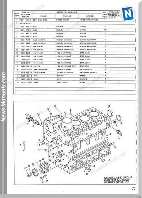 Kubota Engine V1902 Parts Manuals Engineering Kubota Repair Manuals
