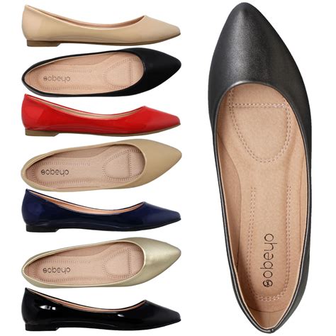 Womens Ballet Flats Pointed Toe Slip On Cushioned Closed Toe Shoes Nude Sz 10 Ebay