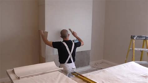How To Hang Lining Paper On A Chimney Breast Youtube