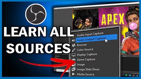 Learn All The Sources In Obs Studio Obs Studio Tutorial 2020 Youtube