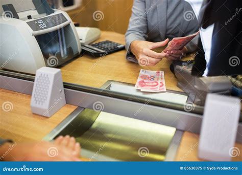 Clerk Counting Cash Money At Bank Office Stock Image Image Of Clerk