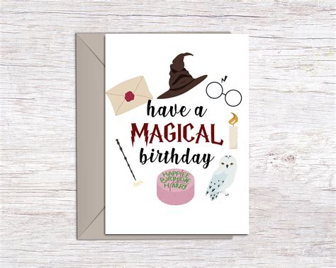 Harry Potter Birthday Card Printable Birthday Card Birthday Etsy Canada