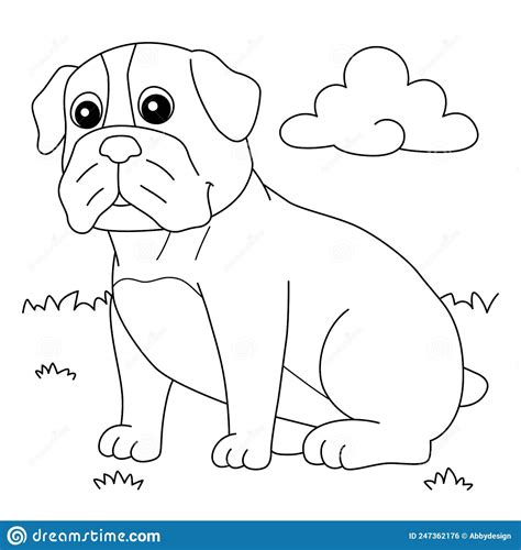 Bulldog Dog Coloring Page For Kids Vector Illustration Cartoondealer