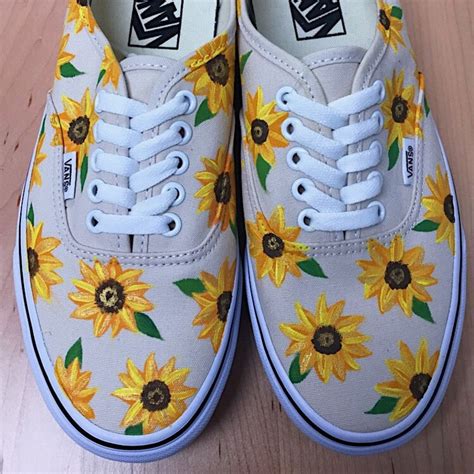 Sunflower Handpainted Canvas Shoes Vans Converse Toms Etsy