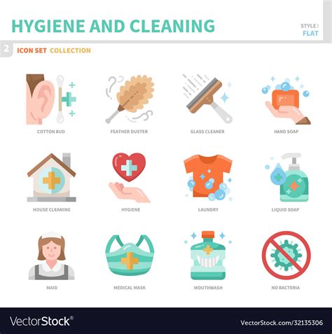 Hygiene Icon Set Royalty Free Vector Image Vectorstock