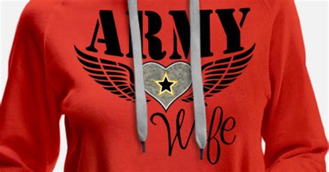 Army Wife Heart Womens Premium Hoodie Spreadshirt