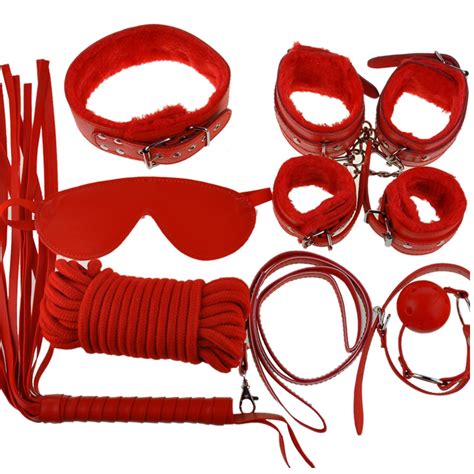 Womens Ecstasy Lace Eye Mask And Restraint Handcuffs Set Sex Sets Red
