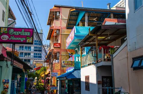 Pattaya District Chonburi Thailand Asia Facades Of Houses Along Soi