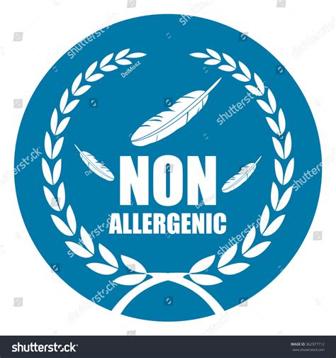 Blue Circle Non Allergenic Healthcare Product Label Infographics Flat