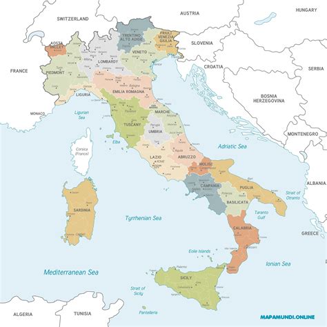 ⊛ Mapa De Italia 🥇 Político And Físico Grande Para Imprimir · 2022