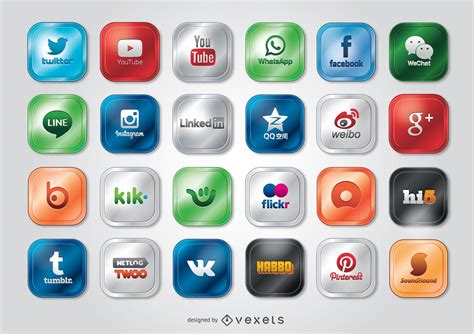 Social Media Sites And Apps Icons And Logos Vector Download