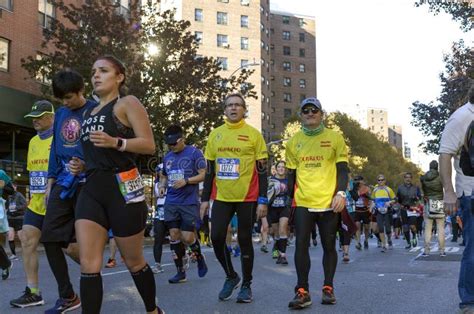 Runners In Manhattan Participate In Nyc Marathon Editorial Image