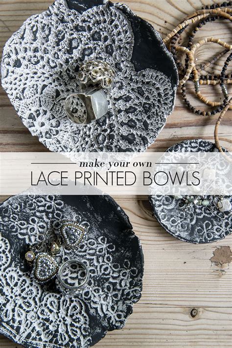 Diy Lace Bowls Ceramics Projects Pottery Lace Print