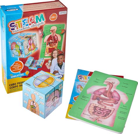 Jogo Educativo Cubo Magico Corpo Humano 3 Em 1 Xalingo Brinquedos