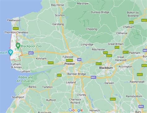 Blackpool Lancashire England Uk Area Map And More