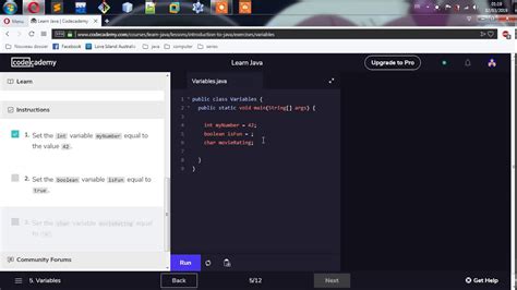 CodeAcademy Java Lesson Variables YouTube