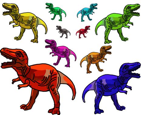 Multicolor T Rex Dinosaurs Free Stock Photo Public Domain Pictures