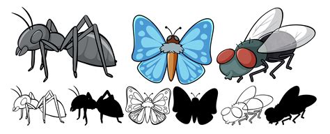 Set Of Insects 1235317 Vector Art At Vecteezy