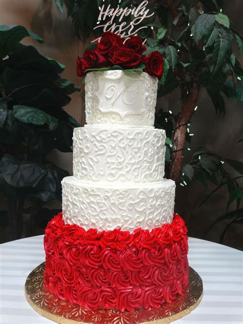 Filigree And Rosettes Wedding Cake