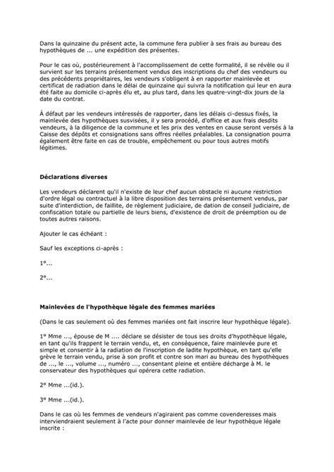 Model D Acte Administratif De Cession De Terrains Doc Pdf Page