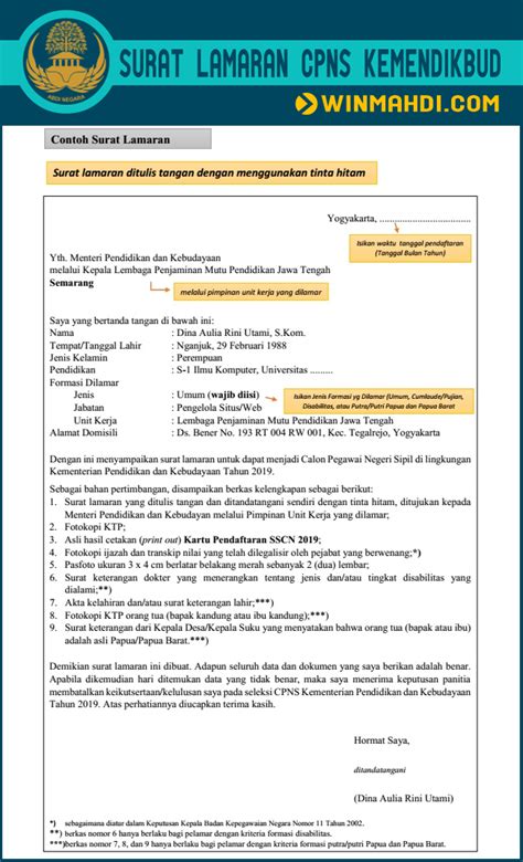 Sebenarnya contoh surat lamaran kerja cpns 2018 kementerian agama ini sudah dilampirkan dalam pengumuman pelaksanaan seleksi calon pegawai negeri sipil kementerian agama republik indonesia tahun anggaran 2018. Contoh Surat Lamaran Cpns Ditulis Tangan - Download Contoh Surat Yang Baik