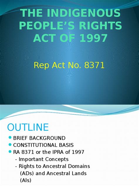 The Indigenous Peoples Rights Act Of 1997 Pdf Indigenous Peoples