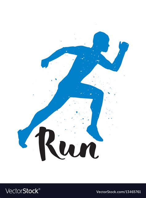 Running Runner Man Marathon Logo Jogging Emblems Vector Image