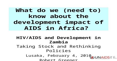What Do We Need To Know About The Development Impact Of Aids In Africa Hivaids And