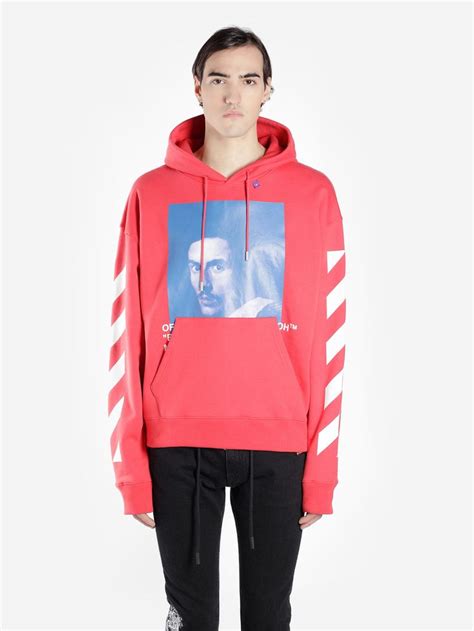 Off White Co Virgil Abloh Sweaters In Redblue Modesens Red Hoodie