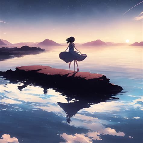 1080x1080 Anime Girl Walking On Water 2023 Ai Art 1080x1080 Resolution Wallpaper Hd Anime 4k