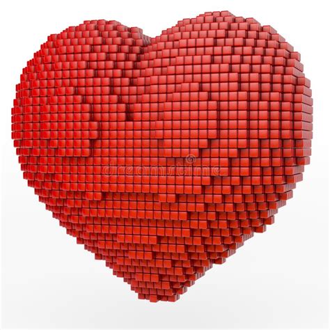 Red Pixel Heart Stock Illustration Illustration Of Ornament 37012673