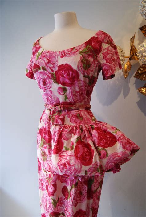 1950s Charles Cooper Rose Print Dress Sold At Xtabay Vintage