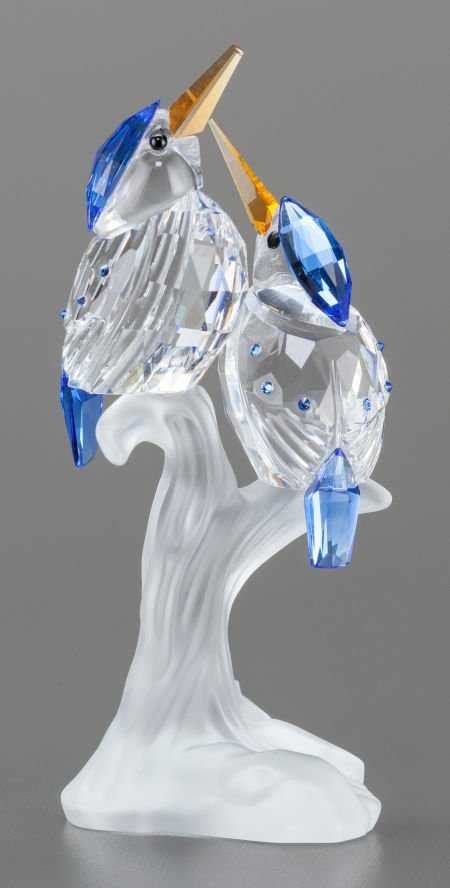 63039 A Swarovski Crystal Figurine Of Two Perched Bird