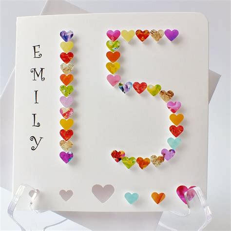 Handmade 3d 15th Birthday Card Personalised 15th Birthday Thirteen