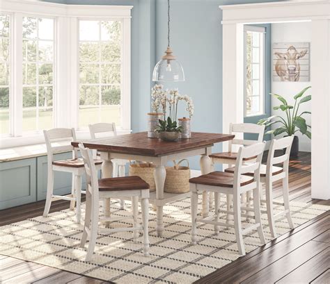 Marsilona Counter Height Dining Room Extension Table Two Tone Dining