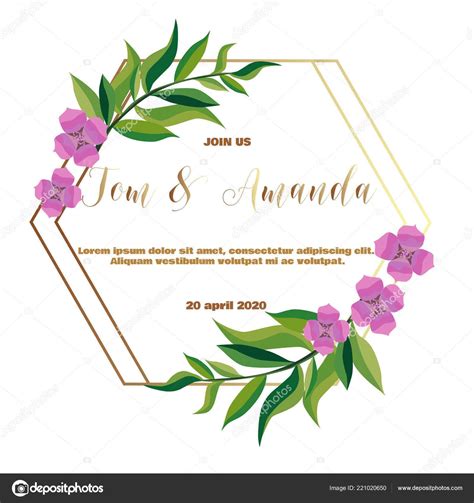 Blank Wedding Invitation Templates Vector Cards Design