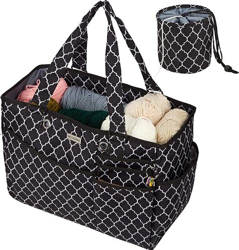 Nicogena Travel Knitting Bag High Capacity Portable Yarn Storage Tote