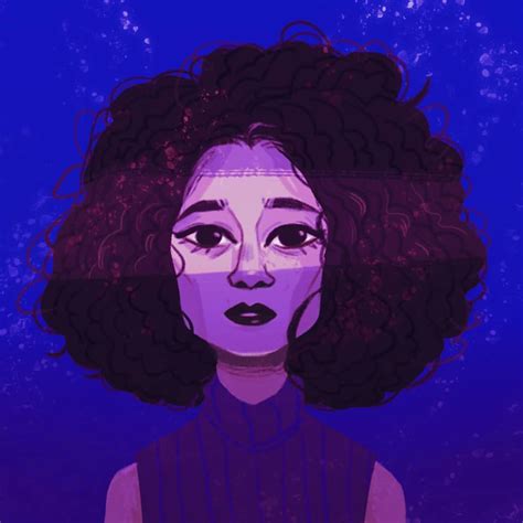 New Profile Drawing 💙💜 Curlyhair Illustration Digitalart Blue