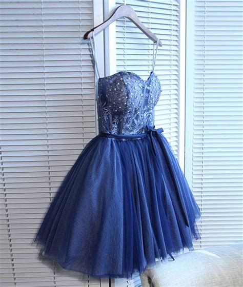 Blue Sweetheart Tulle Lace Short Prom Homecoming Dress On Luulla
