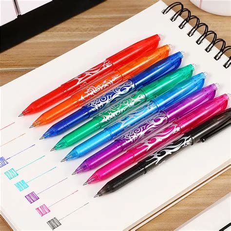 8 Colors Available Color Ink Bullet Tip 05mm Erasable Ballpoint Pen