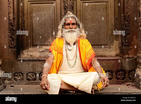 Varanasi India Yogi Stock Photo Alamy