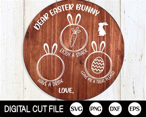 Easter Bunny Plate Svg Easter Svg Dear Easter Bunny Tray - Etsy Australia