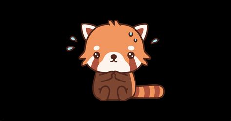 Cute Nervous Red Panda Cute Red Panda Sticker Teepublic