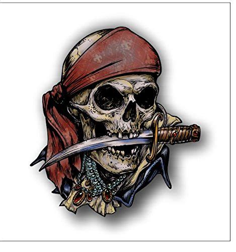 Pirate Skull And Crossed Swords Jolly Roger Vinyl Decal Sticker 6″ X 44