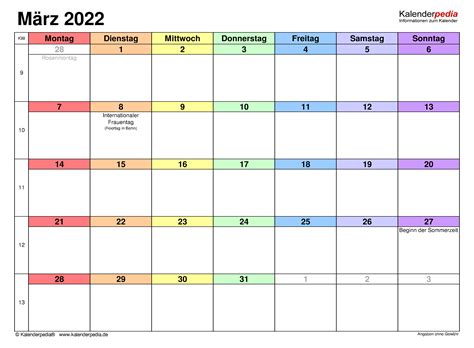Kalender März 2022 Zum Ausfüllen Kalender Ausdrucken