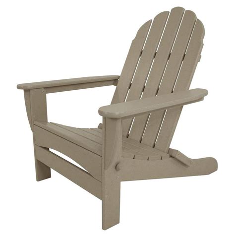 Polywood Classic Sand Oversized Curveback Patio Adirondack Chair