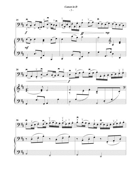 Pachelbel Canon For Cello Piano Advanced Version Music Sheet Download